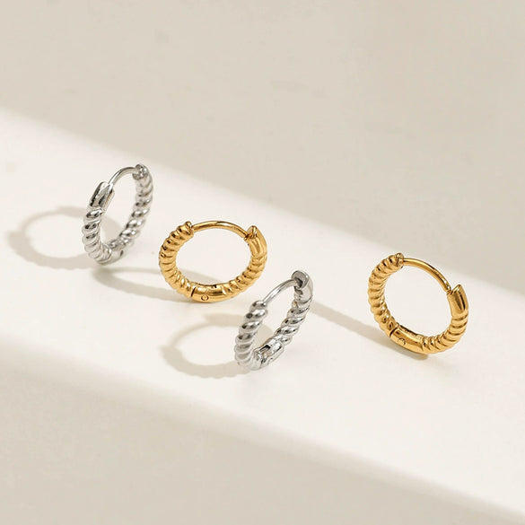 Stainless Steel Light Luxury High End Electroplated Geometric Design Sense Niche Earrings For Women