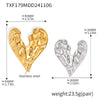 316L Stainless Steel Light Luxury Irregular Karst Peach Heart Necklace And Earrings Set Pvd Gold Plated