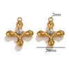 Stainless Steel Light Luxury Style Inlaid Natural Stone Cross Pendant Handmade Bracelet Necklace