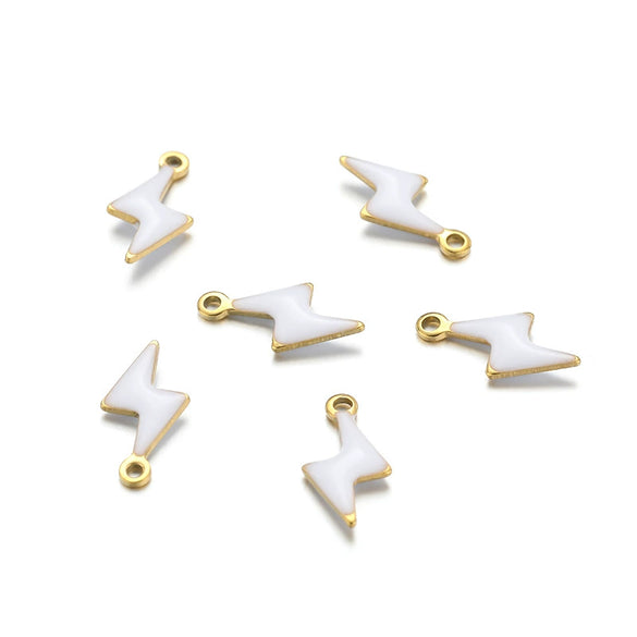 Stainless Steel Lightning Inlay Pendant Jewelry Accessories