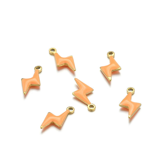 Stainless Steel Lightning Inlay Pendant Jewelry Accessories