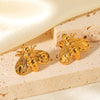 Stainless Steel Little Bee Earrings Ins Style Electroplated
