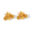 Stainless Steel Little Bee Earrings Ins Style Electroplated
