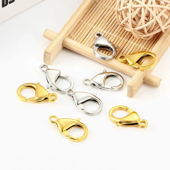 Stainless Steel Lobster Clasp Connecting Buckle For Diy Bracelet Necklace Jewelry Accessories Electroplated Round Shape