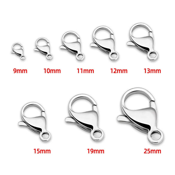 Stainless Steel Lobster Clasp Connecting Buckle For Diy Bracelet Necklace Jewelry Accessories Electroplated Round Shape