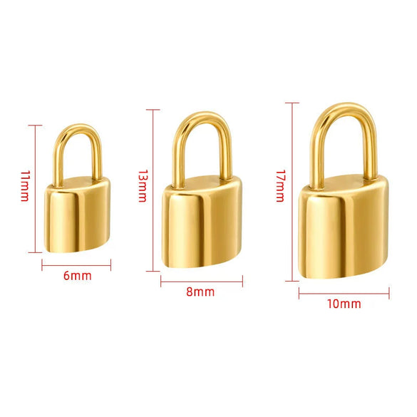 Stainless Steel Lock Pendant Accessories Electroplated Fashion Design For Necklace And Bracelet