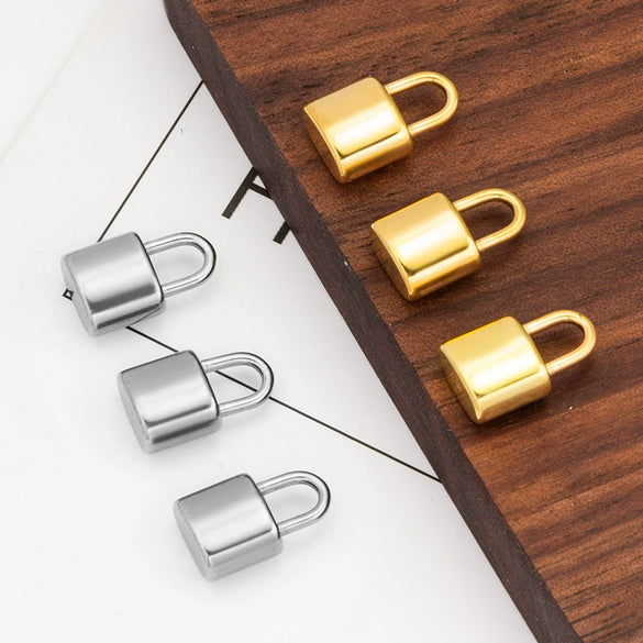 Stainless Steel Lock Pendant Accessories Electroplated Fashion Design For Necklace And Bracelet