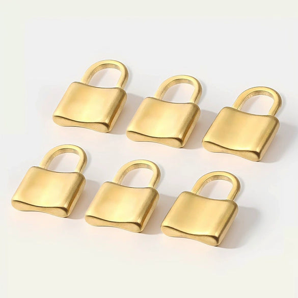 Stainless Steel Lock Pendant Hiphop Necklace With Totem Pattern And Electroplating Treatment