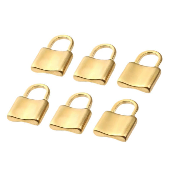 Stainless Steel Lock Pendant Hiphop Necklace With Totem Pattern And Electroplating Treatment