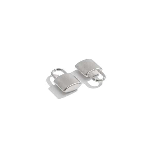 Stainless Steel Lock Pendant Three Dimensional Concave Convex Electroplated Punk Style For Diy Bracelet And Necklace