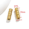 Stainless Steel Loose Beads Long Tube Shape Electroplated 18K Gold Vintage Necklace Diy Pendant Accessories
