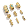 Stainless Steel Loose Beads Long Tube Shape Electroplated 18K Gold Vintage Necklace Diy Pendant Accessories
