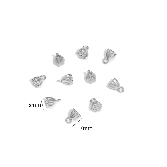 Stainless Steel Lotus Handmade Diy Goldplated Jewelry Accessories Connector For Necklace And Bracelet