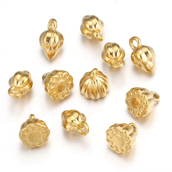Stainless Steel Lotus Handmade Diy Goldplated Jewelry Accessories Connector For Necklace And Bracelet