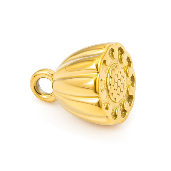 Stainless Steel Lotus Pendant Necklace Bracelet Diy Hand Rope Pendant Vacuum Color Retention Electroplated Gold