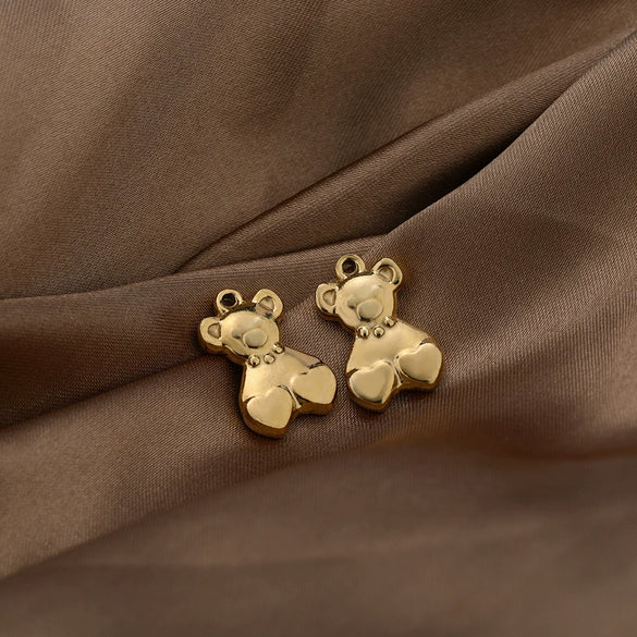Stainless Steel Love Bear Pendant Electroplated Diy Sweater Necklace And Bracelet Pendant Accessories