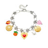 Stainless Steel Love Bow Round Plate Flower Pendant Stitching Electroplated Geometric And Heart Shape Women's Bracelet