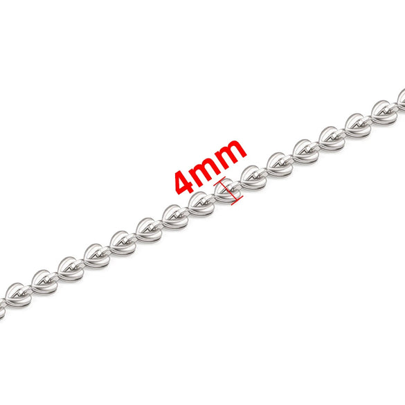 Stainless Steel Love Chain Peach Heart Double Layer Three Dimensional Non Fading Necklace Bracelet