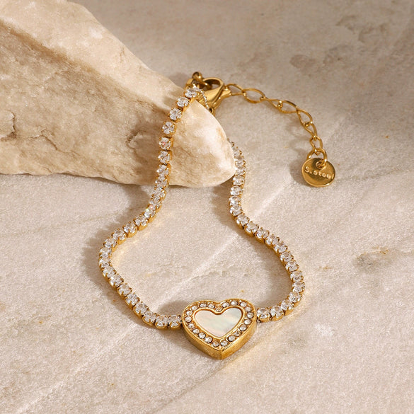 Stainless Steel Love Diamond Bracelet Electroplating