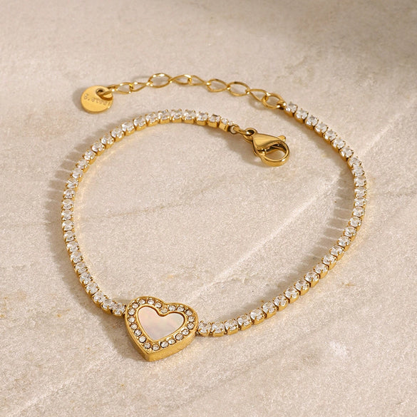 Stainless Steel Love Diamond Bracelet Electroplating