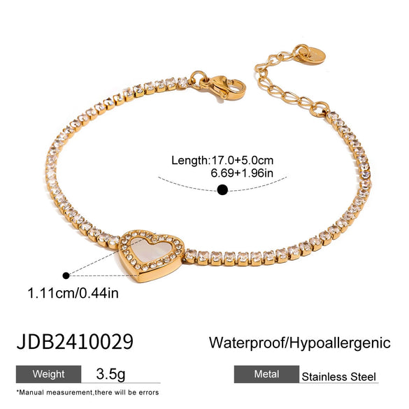 Stainless Steel Love Diamond Bracelet Electroplating