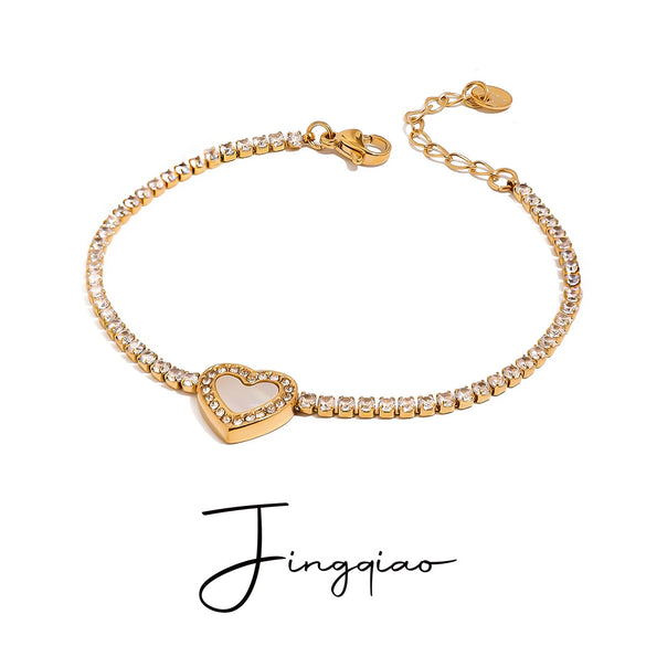 Stainless Steel Love Diamond Bracelet Electroplating