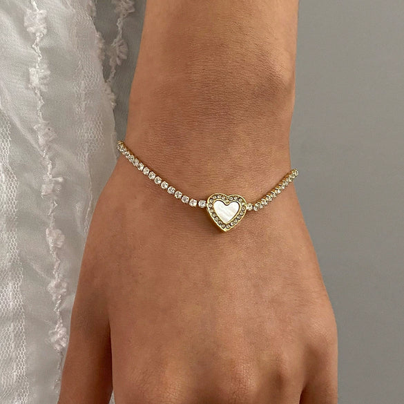 Stainless Steel Love Diamond Bracelet Electroplating