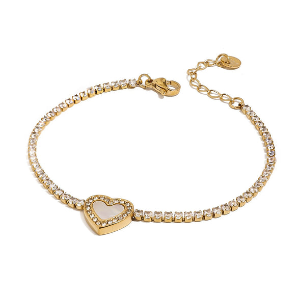 Stainless Steel Love Diamond Bracelet Electroplating