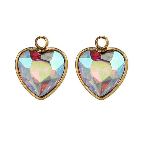Stainless Steel Love Glass Niche Style 18K Electroplated Pendant Jewelry Accessories