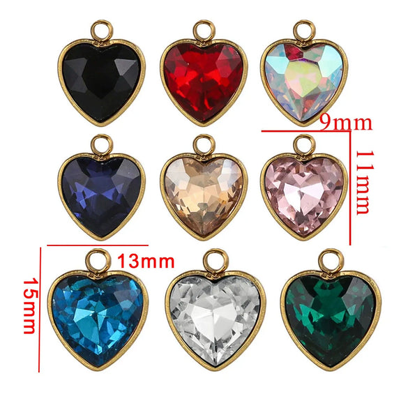 Stainless Steel Love Glass Niche Style 18K Electroplated Pendant Jewelry Accessories