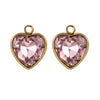 Stainless Steel Love Heart Crystal Pendant Accessories For Necklace And Earrings With Electroplating