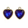 Stainless Steel Love Heart Crystal Pendant Accessories For Necklace And Earrings With Electroplating