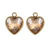 Stainless Steel Love Heart Crystal Pendant Accessories For Necklace And Earrings With Electroplating