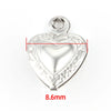Stainless Steel Love Heart Shape Pendant For Necklace Bracelet Extension Chain With Electrolysis Treatment