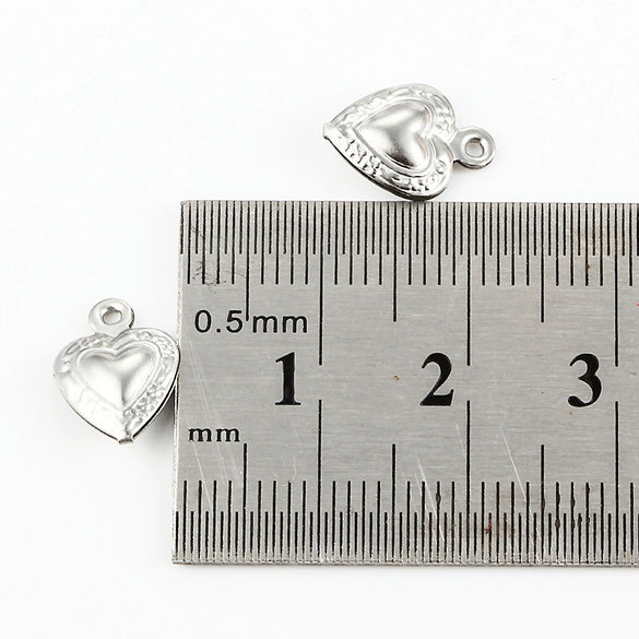 Stainless Steel Love Heart Shape Pendant For Necklace Bracelet Extension Chain With Electrolysis Treatment