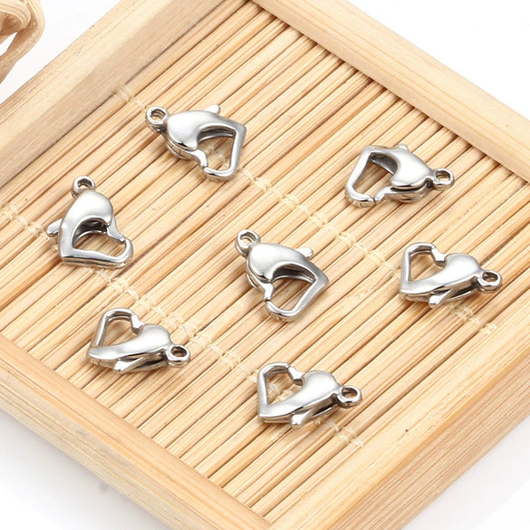 Stainless Steel Love Heartshaped Lobster Buckle Jewelry Accessories For Bracelet Necklace With Electroplating