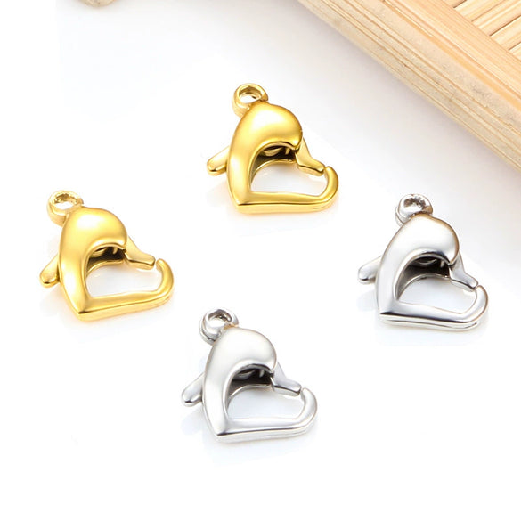Stainless Steel Love Heartshaped Lobster Buckle Jewelry Accessories For Bracelet Necklace With Electroplating