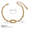316L Stainless Steel Love Hollow Croissant Bracelet With Natural Stone Pearl Electroplating