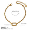 316L Stainless Steel Love Hollow Croissant Bracelet With Natural Stone Pearl Electroplating