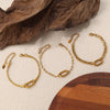 316L Stainless Steel Love Hollow Croissant Bracelet With Natural Stone Pearl Electroplating