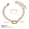 316L Stainless Steel Love Hollow Croissant Bracelet With Natural Stone Pearl Electroplating