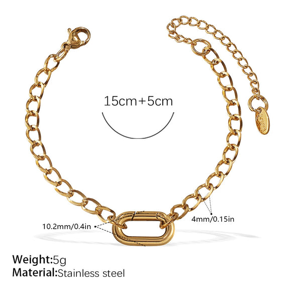 316L Stainless Steel Love Hollow Croissant Bracelet With Natural Stone Pearl Electroplating