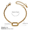 316L Stainless Steel Love Hollow Croissant Bracelet With Natural Stone Pearl Electroplating