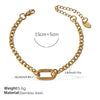 316L Stainless Steel Love Hollow Croissant Bracelet With Natural Stone Pearl Electroplating