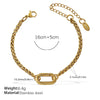316L Stainless Steel Love Hollow Croissant Bracelet With Natural Stone Pearl Electroplating