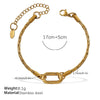 316L Stainless Steel Love Hollow Croissant Bracelet With Natural Stone Pearl Electroplating