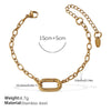 316L Stainless Steel Love Hollow Croissant Bracelet With Natural Stone Pearl Electroplating