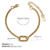 316L Stainless Steel Love Hollow Croissant Bracelet With Natural Stone Pearl Electroplating