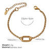 316L Stainless Steel Love Hollow Croissant Bracelet With Natural Stone Pearl Electroplating