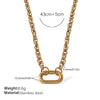 316L Stainless Steel Love Hollow Croissant Bracelet With Natural Stone Pearl Electroplating